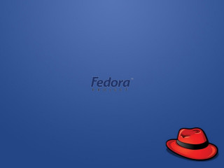 Red hat blue background fedora - a red hat free wallpaper