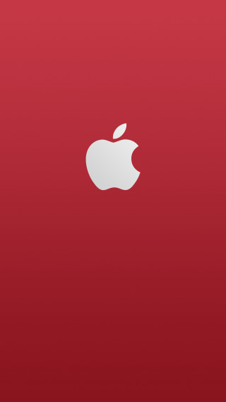 Red apple background minimalist rendering - free technology wallpaper for mobile
