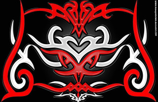 Red white black heart bird - biomechanical free wallpaper for desktop