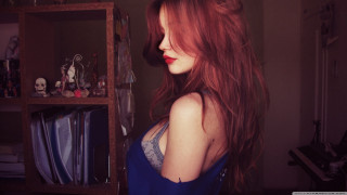 Woman red hair room cds - long red hair free wallpaper