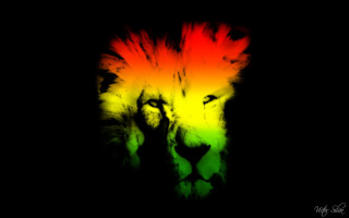 Lion rainbow mane dark night 2 - brian thomas free wallpaper for desktop