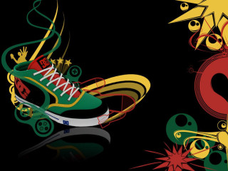 Colorful sneakers black background star - a pair of sneakers free wallpaper