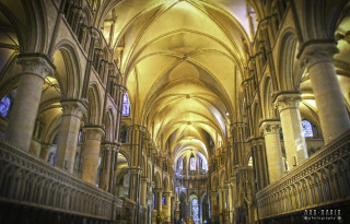 Cathedral vaulted ceiling stone pillars - a cathedral free wallpaper