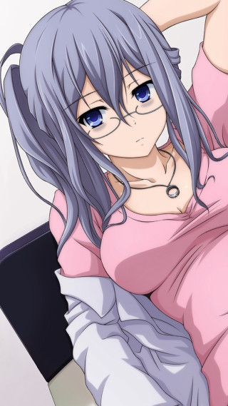 Woman blue eyes pink shirt - computer graphic free wallpaper for mobile