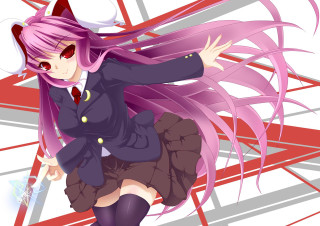 Pink haired girl anime reisen - a purple outfit free wallpaper for desktop