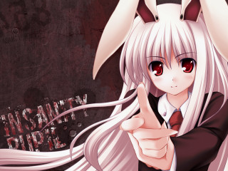 Anime girl white hair bunny - her finger free wallpaper