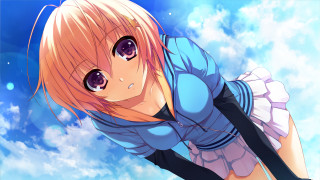 Anime girl pink hair blue 8 - giantess art free wallpaper for desktop
