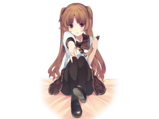 Girl sitting ground legs crossed 9 - her leg free wallpaper