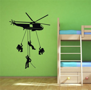 Helicopter wall decal people hanging - banksy free wallpaper for tablet