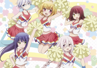 Cheerleaders girls rainbow background stars - a rainbow background free wallpaper