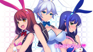Three anime bunny girls ai - their head free wallpaper