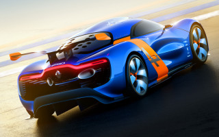 Blue orange sports car ocean - corneille free wallpaper
