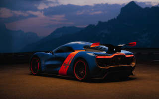 Blue red sports car mountains - sports car free wallpaper