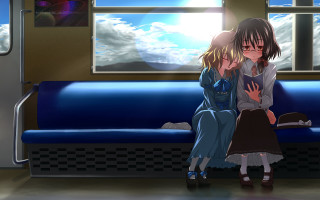 Couple people bench room window - a bench together free wallpaper