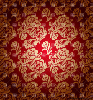 Red gold floral pattern background - the center of the image free wallpaper for tablet