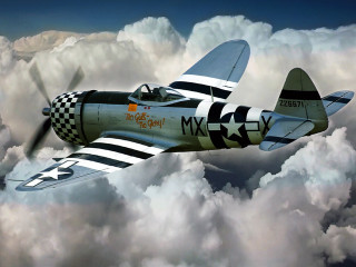 Small airplane flying clouds checkered - a small airplane free wallpaper