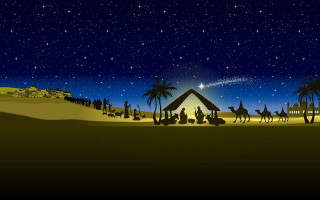Nativity scene manger star foregound - a star in the sky free wallpaper