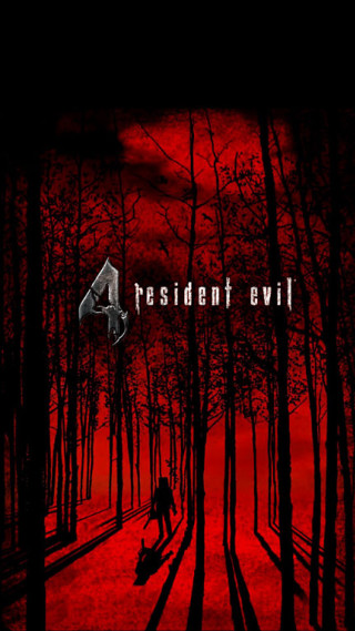 Red background man walking forest - free aesthetic wallpaper for mobile