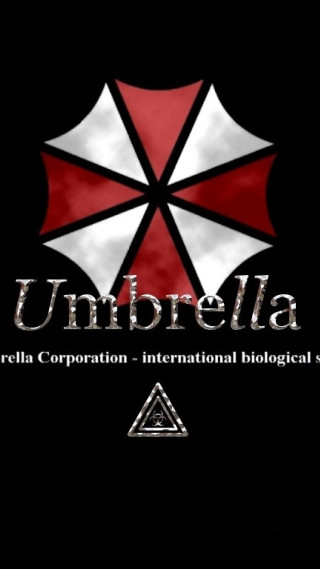 Black background red white umbrella - biopunk free wallpaper for mobile