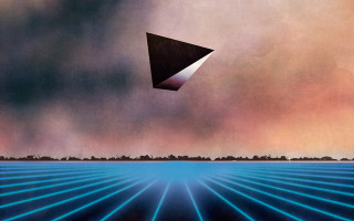 Kite flying lake trees skyline - tree and a sky background free wallpaper