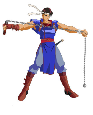 Cartoon character chain sword holding - du jin free wallpaper for mobile