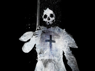 Skeleton sword cross black background - dark soul free wallpaper