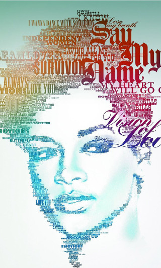 Woman face words colors shapes - funk art free wallpaper for mobile