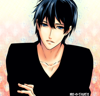 Man black hair blue eyes - mannerism free wallpaper for tablet