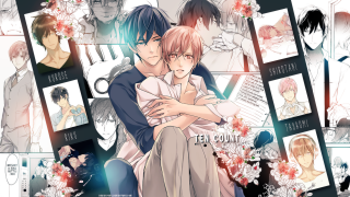 Couple hugging picture frame flowers - a piano free wallpaper