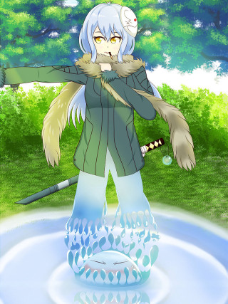 Cartoon character cat shoulder hat - water free wallpaper for mobile