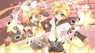 Anime girls musical notes background - musical free wallpaper