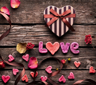 Heart box bow ribbons flowers - box free wallpaper
