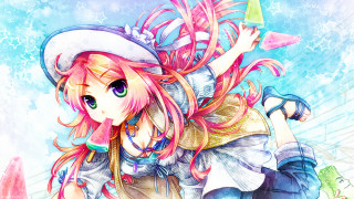Girl pink hair hat cell - pink hair and a hat free wallpaper