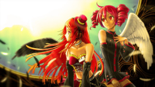 Anime girls red hair wings - red hair free wallpaper