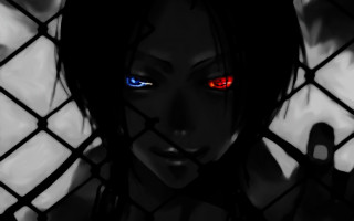 Woman red eyes chain link - symmetrical eye free wallpaper