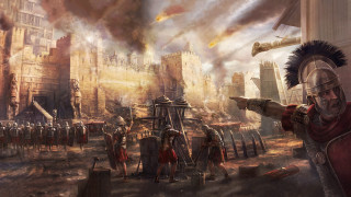 Roman soldier pointing soldiers city - a group of soldiers free wallpaper