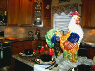 Rooster statue kitchen counter stove - a kitchen free wallpaper