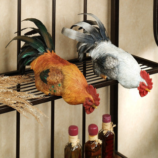 Chickens wine bottles rack shelf - folk art free wallpaper for tablet