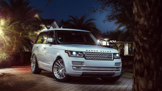 White range rover night house - luxury free wallpaper