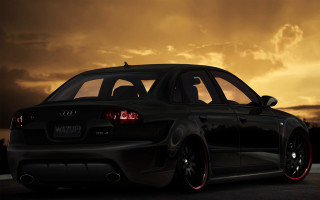 Black car sunset clouds dark - moody free wallpaper