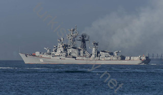 Large ship ocean smoke billowing - constructivism free wallpaper