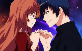 Anime couple space background stars 2 - a space background free wallpaper