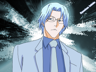 Blue haired man suit glasses - a suit free wallpaper