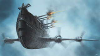 Ship smoke flames painting hull - its wing free wallpaper