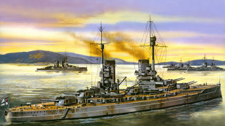 Battleship water ships background sunset - other ship free wallpaper