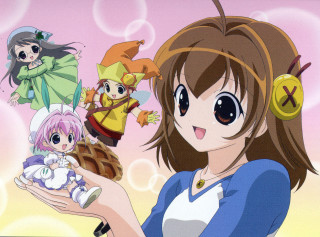 Girl basket food anime characters - a girl holding free wallpaper