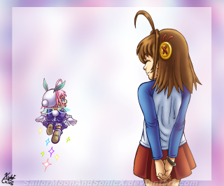 Girl ponytail star animal anime - its head free wallpaper