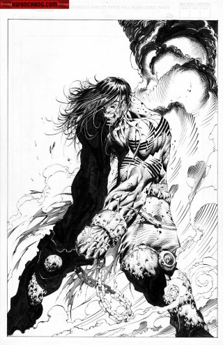 Man woman hugging in air - michael kaluta free wallpaper