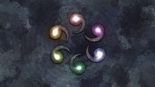 Group lights black surface blue - a white circle free wallpaper