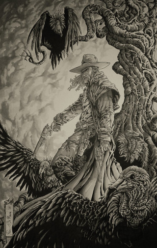 Man bird shoulder bird shoulder - western comic book art free wallpaper for mobile